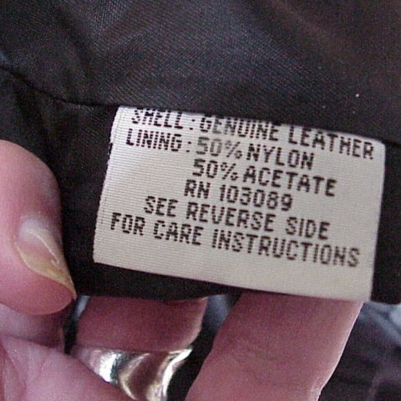 Black Leather Blazer Jacket Coat Size L/Large Men's - Sally & John New York - Picture 7 of 7